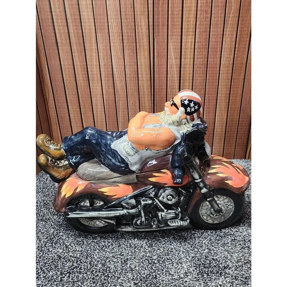 Biker Motorcycle Cookie Jar